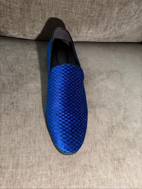 Blue Men\'s Velvet Slip-On Loafers main image 4